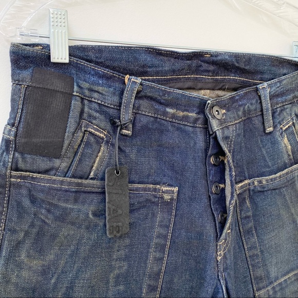 Mens Rick Owens 2014 Slab distressed straight leg jeans style# mkd2014 - Picture 5 of 12